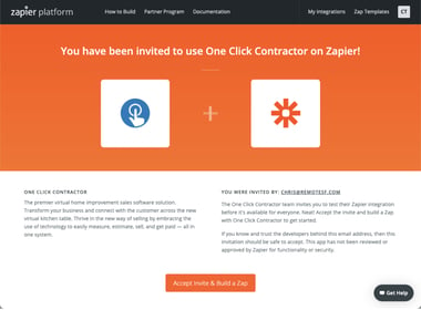 One Click Contractor and Zapier Integration